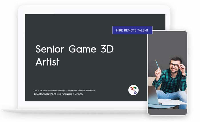 USA and CANADA tumbnail for Senior Game 3D Artist it looks like on a laptop or mobile view