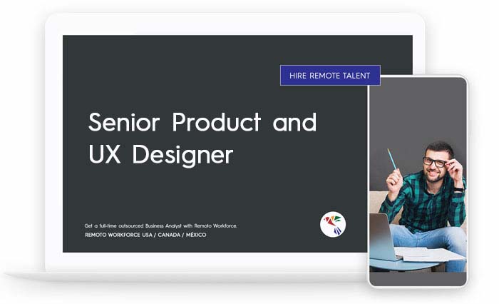 USA and CANADA tumbnail for Senior Product and UX Designer it looks like on a laptop or mobile view